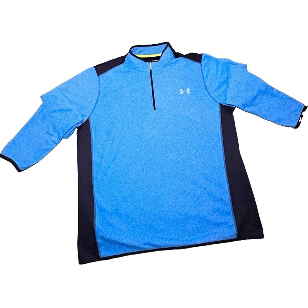Under Armour ColdGear Men's 2XL Blue/Black 1/4 Zip Mock Neck